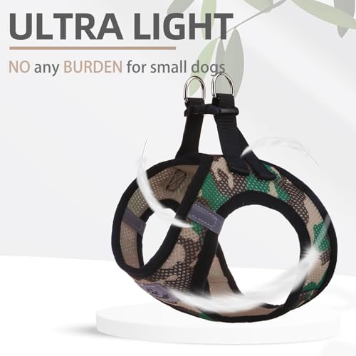 Dog Harness Collar and Leash Set No Pull for Small Medium Sized (Camouflage / M (CHEST 16"-18"))
