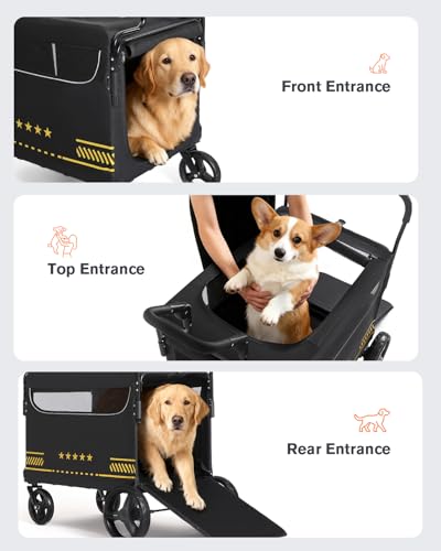 All Terrain Pet Stroller for Medium & Large Dogs with Ramp