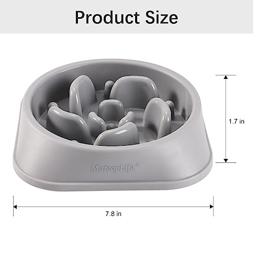 2 Pack Slow Feeder Dog Bowls (B-Gray&Black / Medium)
