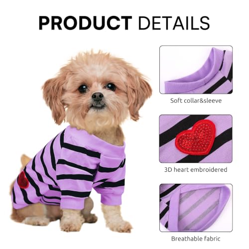 Dog Striped Shirts for Large Dogs (Purple / Large)