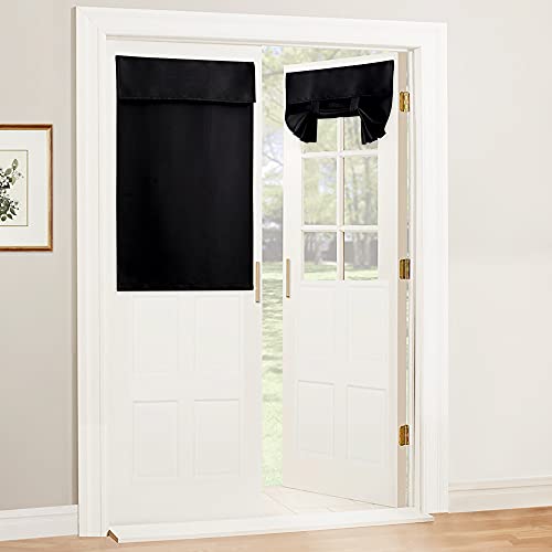 Blackout Door Curtain Kitchen Window Curtains (Black / 34"W x 40"L (Pack of 1))