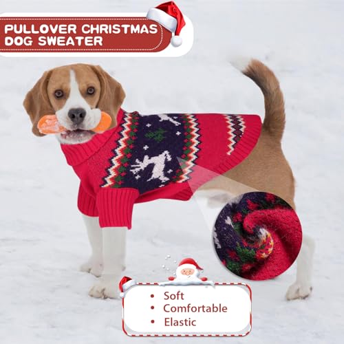 Small Dog Christmas Sweater for Medium Dogs Girl (Medium / Christmas Red)