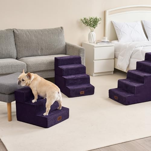 Dog Stairs for Small Dogs 13.5" H (Purple / Standard 15" x 18" x 13.5")