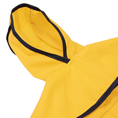 Dog Raincoat with Hood & Leash Hole S (Medium / Yellow)