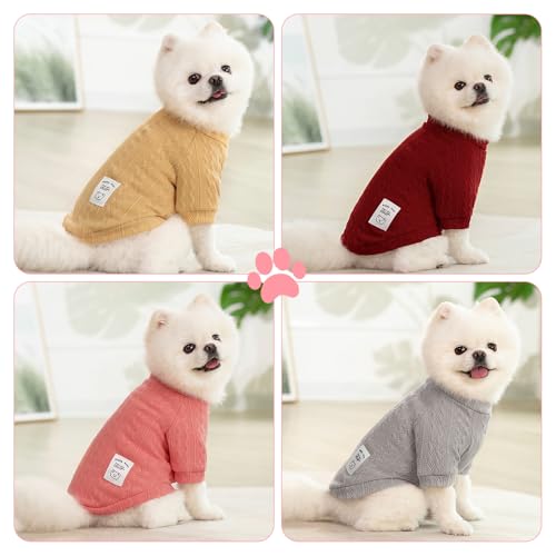 4 Pack Dog Knitted Sweater Dog Clothes for Small Medium Dogs (Large)