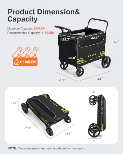 All Terrain Pet Stroller for Medium & Large Dogs with Ramp