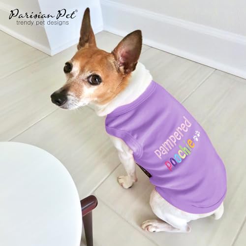 Dog Shirt 100% Cotton Shirts for Medium Dogs (Medium / Pampered Poochie)