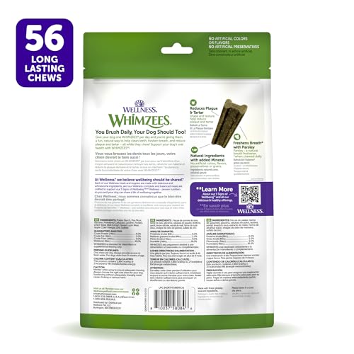 Wellness WHIMZEES Freshzees Natural Dog Dental Treat (56 Count (Pack of 1))
