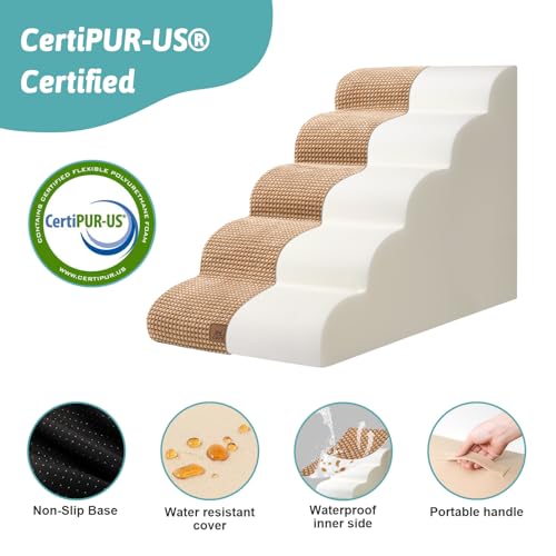 Dog Stairs for Small Dog 22.6" H (Light Brown / Standard:15.7"x33"x22.6")