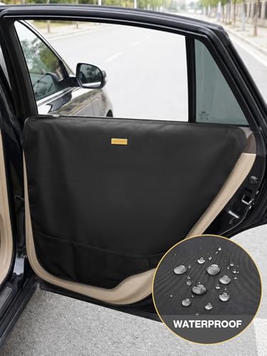 2 Packs Car Door Protector for Dogs (Black-A)