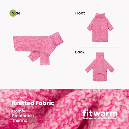 Knitted Turtleneck Dog Sweater (X-Large / Heather Pink)