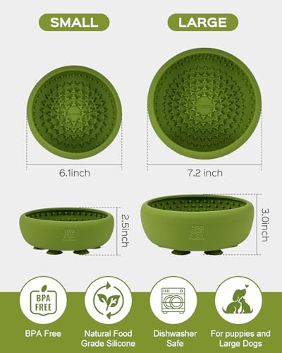 Dog Lick Bowl for Dogs L (Large / GREEN)