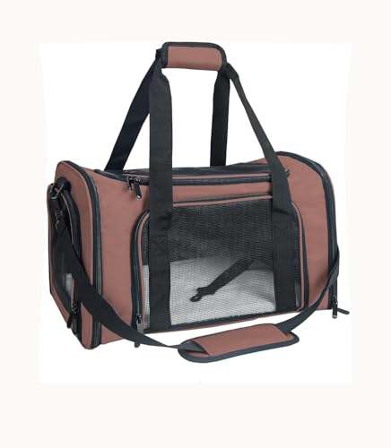 Soft Sided Carrier for Small Medium Cats Dogs (20.0"L x 13.0"W x 13.0"H / Brown)
