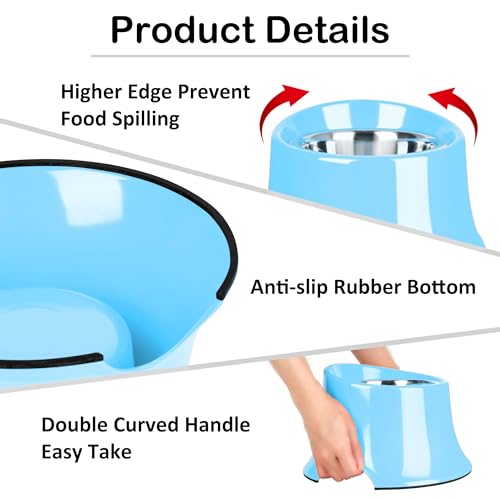 Non Slip Elevated Dog Bowl (S/1 Cup / Blue)
