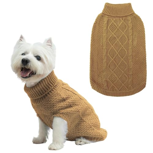 Turtleneck Dog Sweater (X-Small / Khaki)