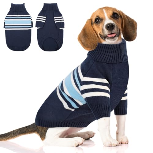 Dog Striped Knitted Sweater (X-Large / Blue)