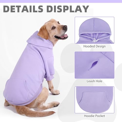 Dog Hoodie for Large Medium Small Dogs (Lavender / Medium)
