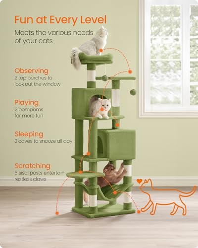 Cat Tree 59.5 (59.5 Inches / Grass Green)
