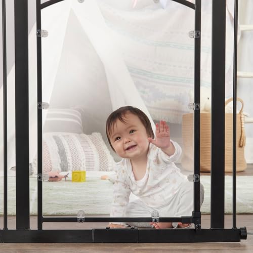 Safety 29.5" 37" Clear Panel Baby Gate (Black/Clear - 29.5-37"w X 30"h)