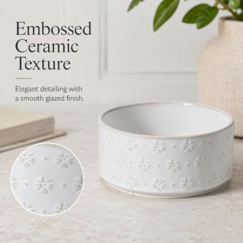 Elevated Dog Bowls (Double Bowls with Stand- Arctic White / 3.4CUPS)