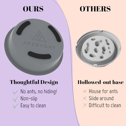 Slow Feeder Dog Bowls for Medium Breed (Petal Feeder Grey / 1.5 Cup - Fit 6.4-6.7'' Feeder Holes)
