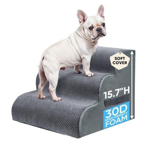 3 Step Pet Stairs for High Beds & Sofas (Grey / 3-step 15.7"H)