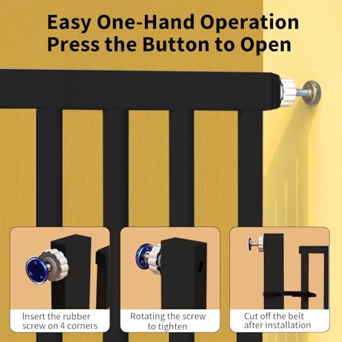 55.1" Extra Tall Pet Gate (Black / 29.92"- 43" Wide)