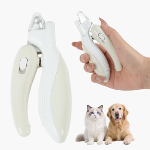 Cat Dog Pet Nail Clippers with Light (Light brown)
