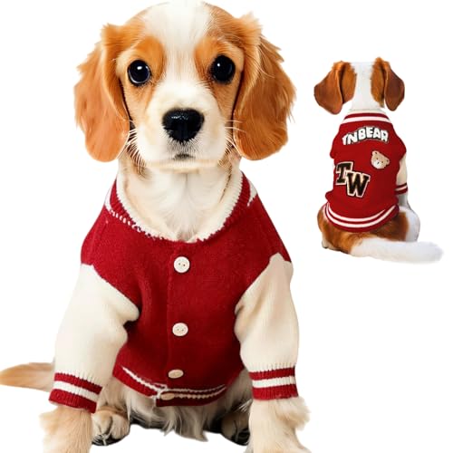 Dog Varsity Sweaters (Red / Large(8-12lbs))
