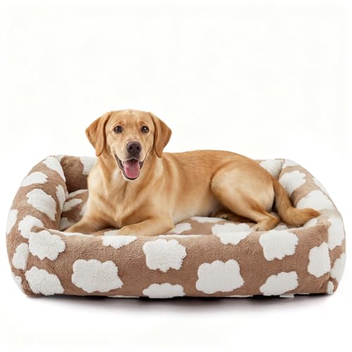 XL Dog Beds Large Sized Dog (Cozy Clouds Brown / XL (42"x36"x9"))