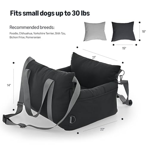 Dog Car Seat Pet Booster for Small (BLACK)