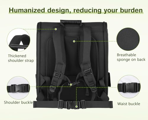 Cat Backpack Breathable (Black / 12.6"L x 10.2"W x 16.5"H)