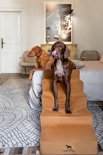 Dog Stairs Dog Ramp for Bed ((5 Step) Camel)