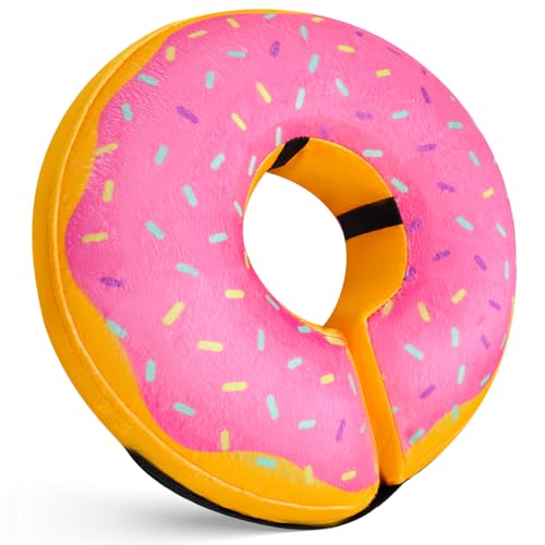 Inflatable Dog Cone Collar for After Surgery (Yellow/Pink Cheese / Large (Neck: 15"-18"))