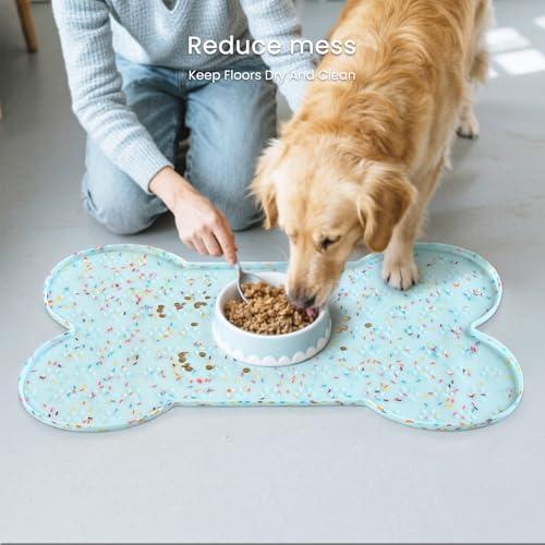 Dog Food Mat Anti (25.6" x 13" / Donut Blue)