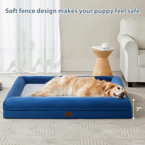 XL Extra Large Orthopedic for Senior Dog Bed Comfy Sleeping (Blue / X-L (41x28x7in))