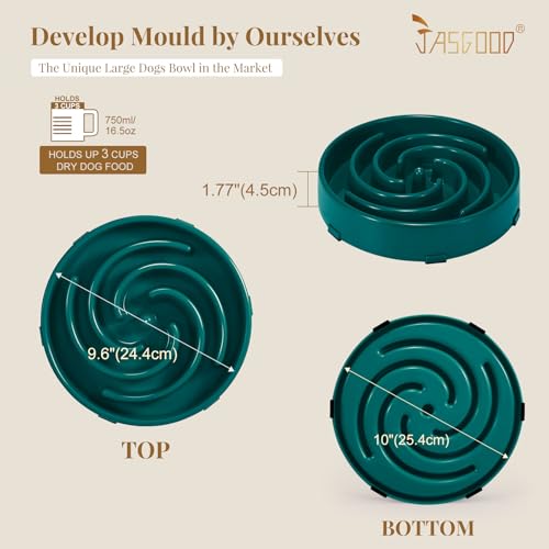 Slow Feeder Dogs Bowl for Large Medium Dogs (Large / N-Dark Green)