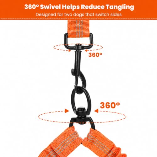 Hands Free Double Dog Leash (Orange)