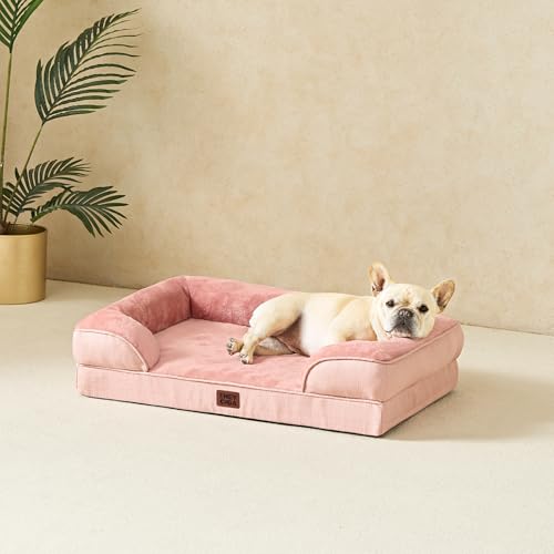 Orthopedic Extra Large Dog Bed (Dusty Pink / 44.0"l X 32.0"w X 6.5"th)