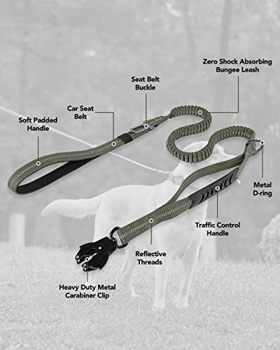 Tactical Bungee Dog Leash (Army Green)
