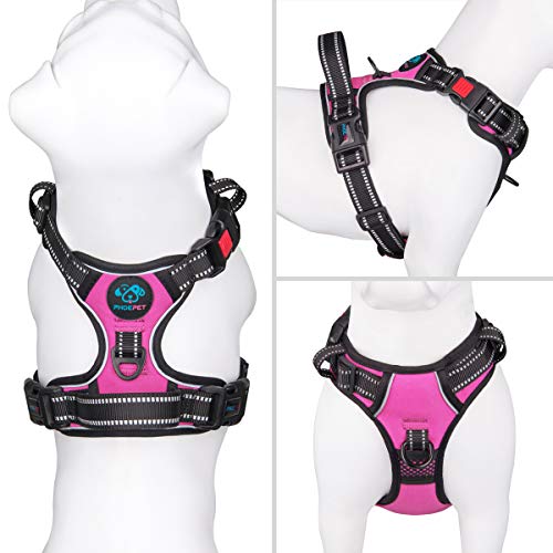 No Pull Dog Harnesses for Small Dogs Reflective Adjustable (Extra Small / Pink)
