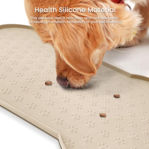 Dog Food Mat Anti (19.4" x 9.8" / Beige)