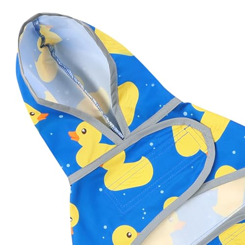 Dog Raincoat for Small Dogs Puppies Waterproof Jacket Hooded Rain Coats with Reflective Strips Leash Hole & Poncho Adjustable Fit (A. Ducks / Small)