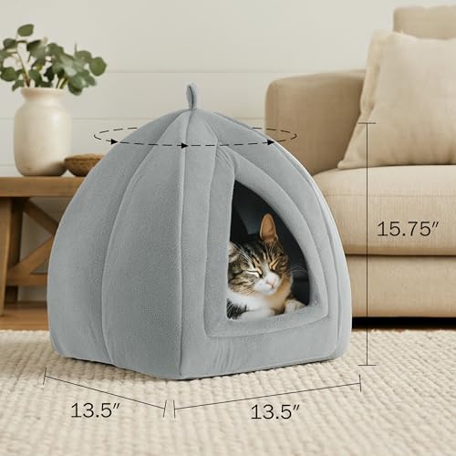 Indoor Cat House with Removable Foam Cushion (Gray)