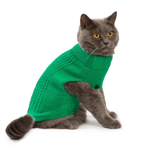 Cat Sweater Stretchy (Dark Green / X-Small)