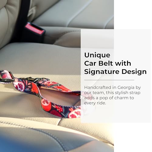 Dog Car Seat Belt (Black (Red Pomegranate))