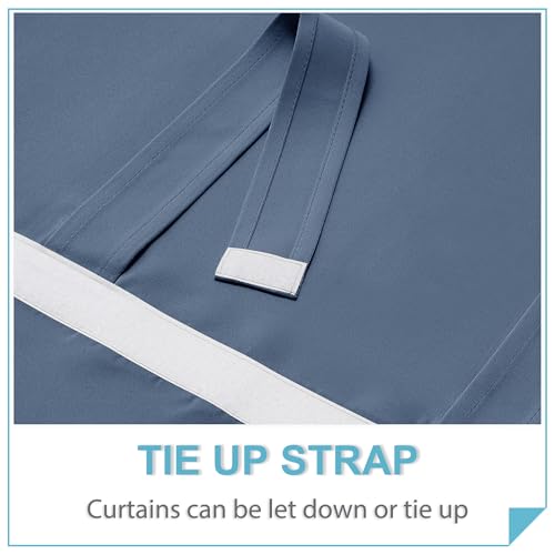 French Door Curtains 84 inch Long (Stone Blue / 34"W x 84"L (Pack of 1))