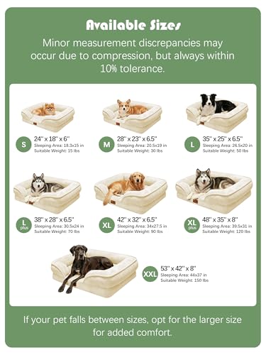 Orthopedic Dog Bed with Sides (42.0"L x 32.0"W x 6.5"Th / Ivory)
