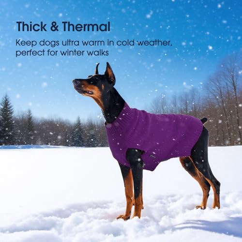 Dog Sweaters for Large Dogs (XX-Large(Chest:28 in) / Purple)