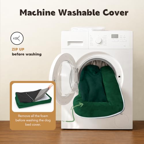 Orthopedic XL Dog Bed with Bolster for Extra Large Size Dogs (42.0"L x 30.0"W x 8.0"Th / Emerald)